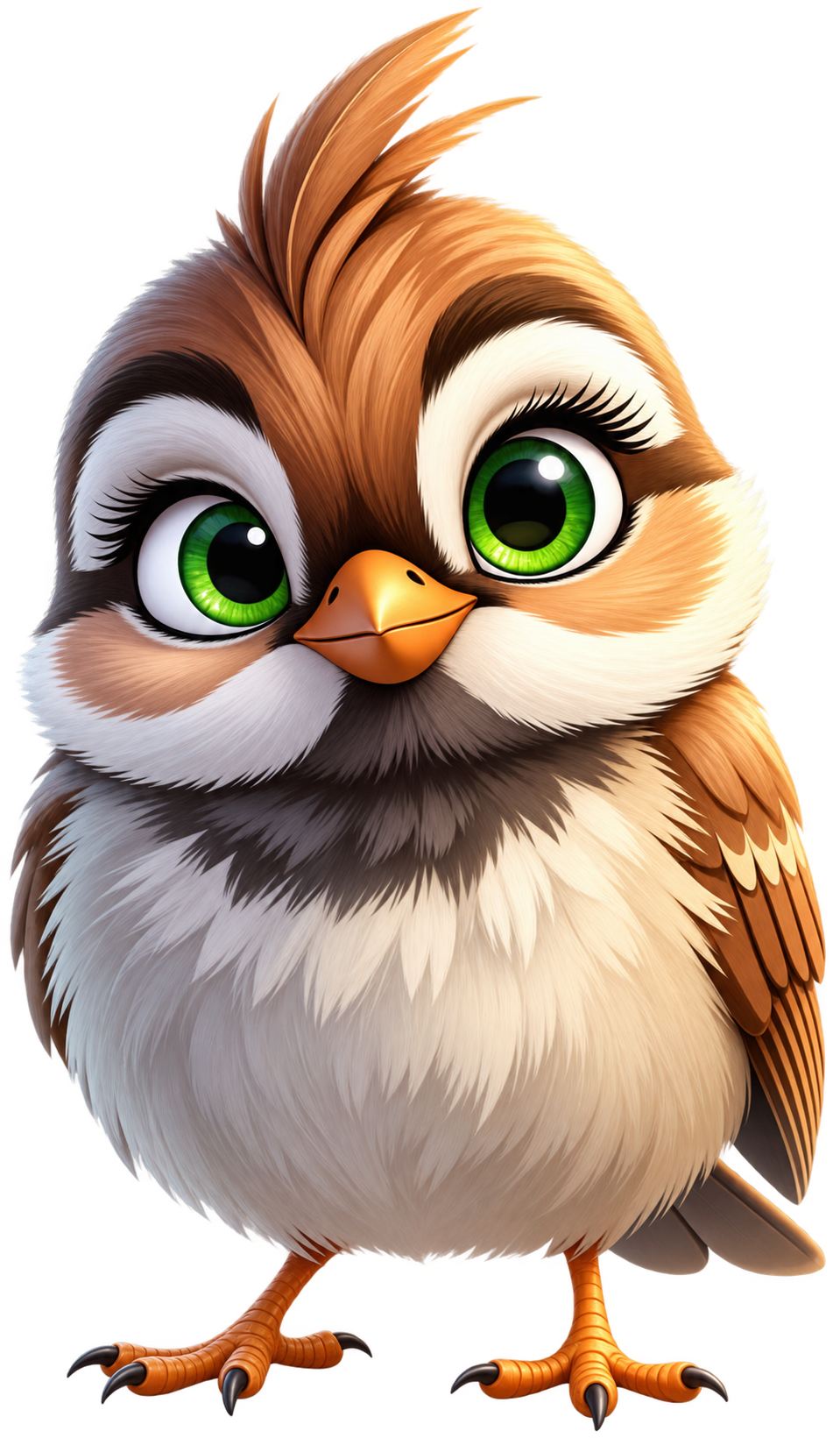 Sparrow Grid’s original green-eyed bird mascot